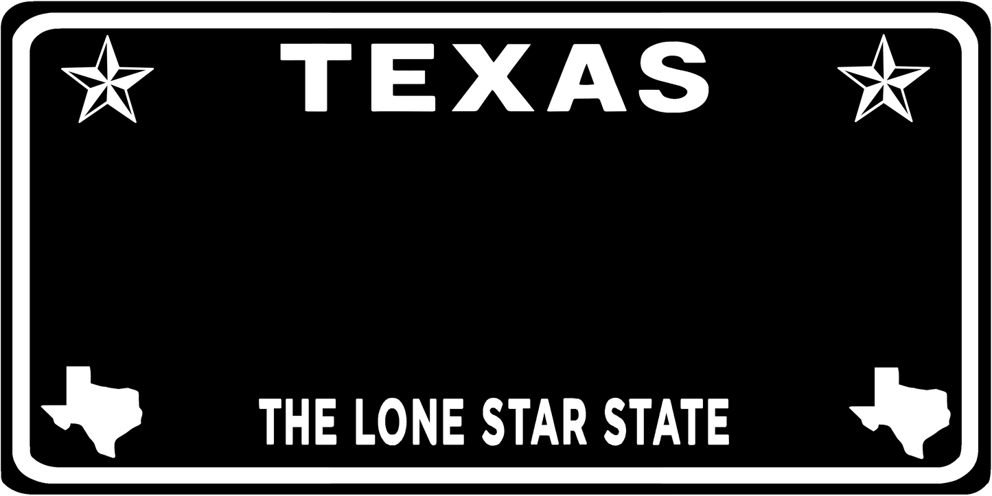 Texas Black License Plate
