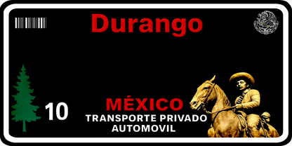 Durango Metal License Plate