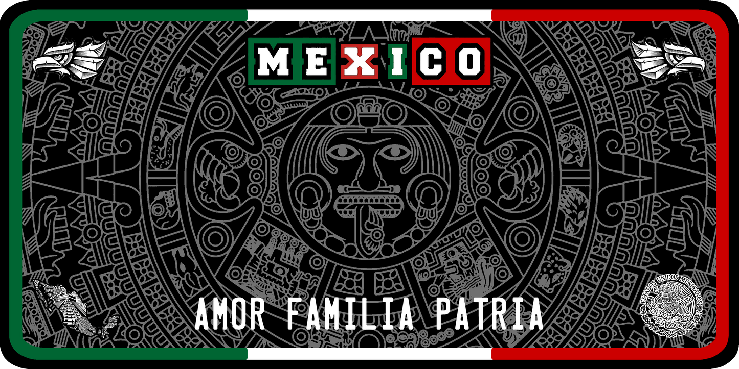 Mexico Azteca Metal License Plate