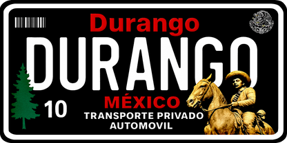 Durango Metal License Plate