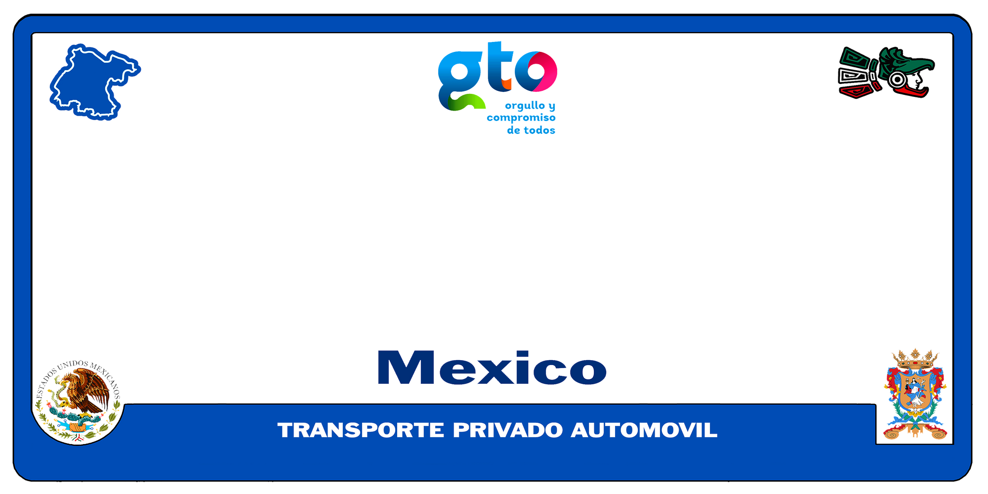 Guanajuato Metal License Plate