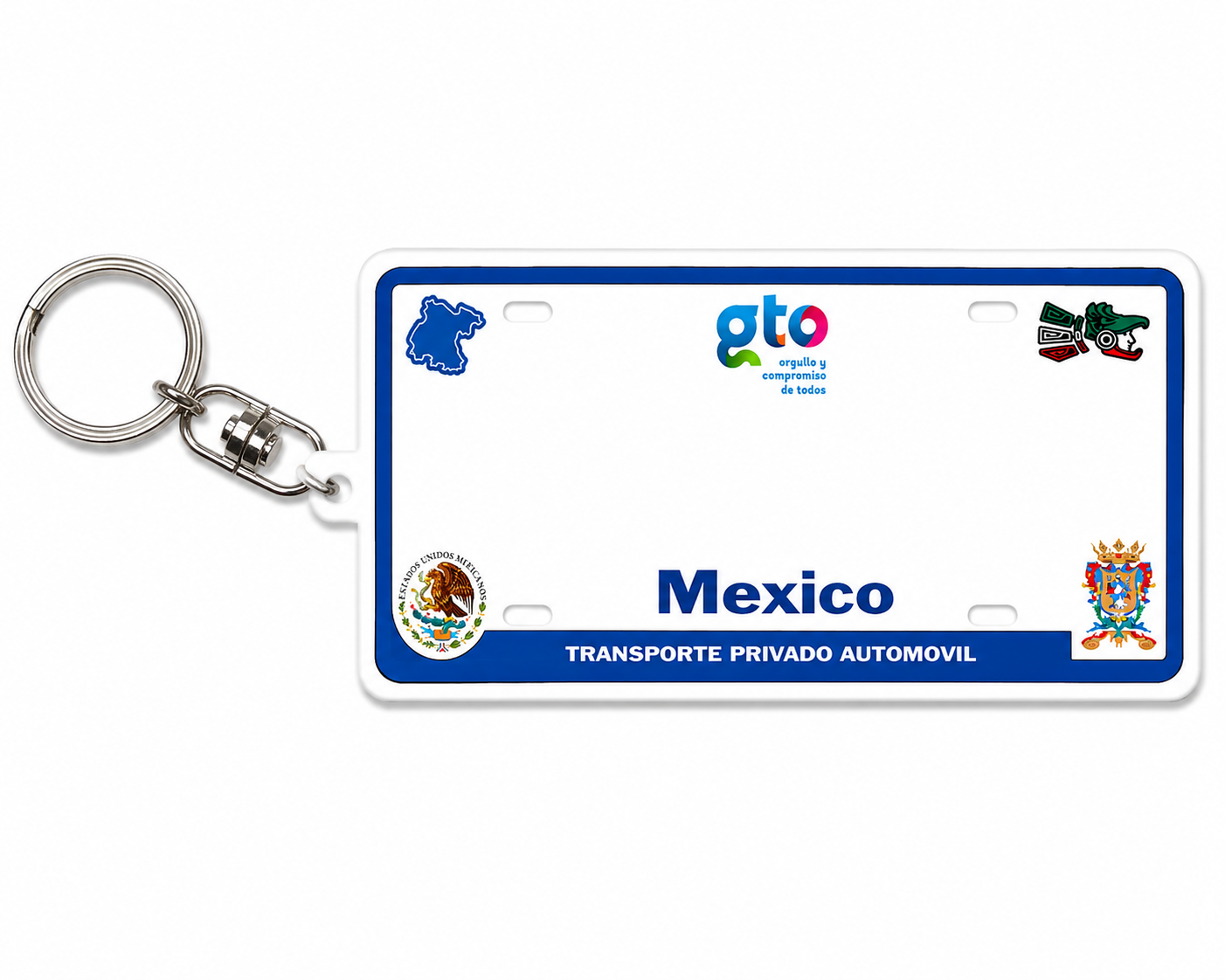 Guanajuato Metal License Plate Keychain