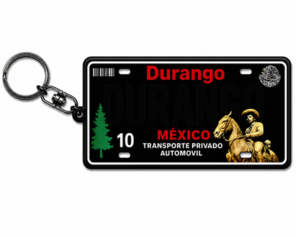 Durango Metal License Plate Keychain