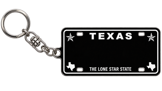 Texas Black Metal Keychain