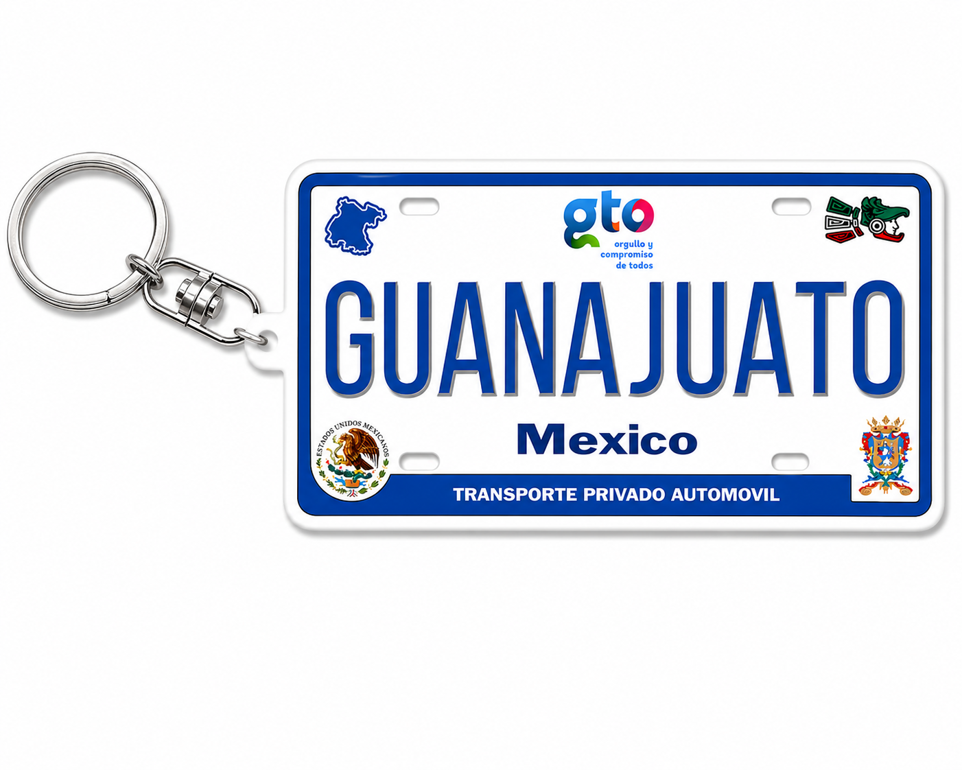 Guanajuato Metal License Plate Keychain