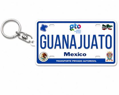 Guanajuato Metal License Plate Keychain